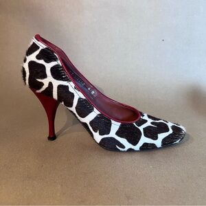 Donald J Pliner Couture Giraffe Print Cal Hair Red Bottom Pumps Women’s US 6 M